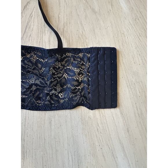 90s Marilyn Monroe Bra 36B Black Lace Corset Longline Sexy Romantic Lingerie - Picture 6 of 10